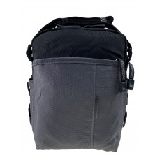 На фото 2 - Мужская сумка  из текстиля, цвет серый/чёрный