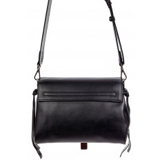 На фото 3 - Женская сумка из искусственной кожи с клапаном и подвесками, цвет черный