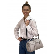 На фото 3 - Женская  сумка из искусственной кожи, цвет серый