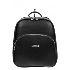 На фото 2 - Женский рюкзак из фактурной экокожи, цвет чёрный