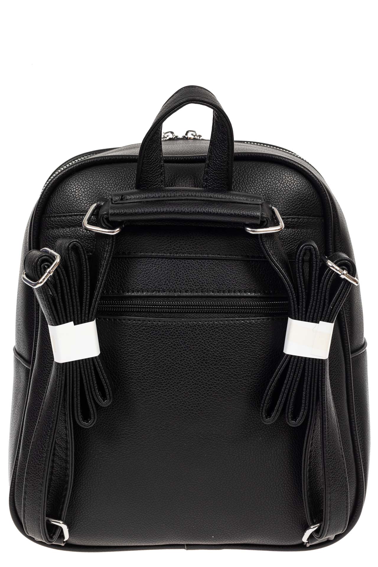 На фото 3 - Женский рюкзак из фактурной экокожи, цвет чёрный