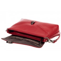 На фото 4 - Женская маленькая сумка из фактурной натуральной кожи, цвет красный