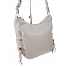 На фото 3 - Женская сумка хобо из искусственной кожи, цвет  светло бежевый