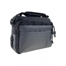 На фото 1 - Мужская сумка  из текстиля, цвет серый/чёрный