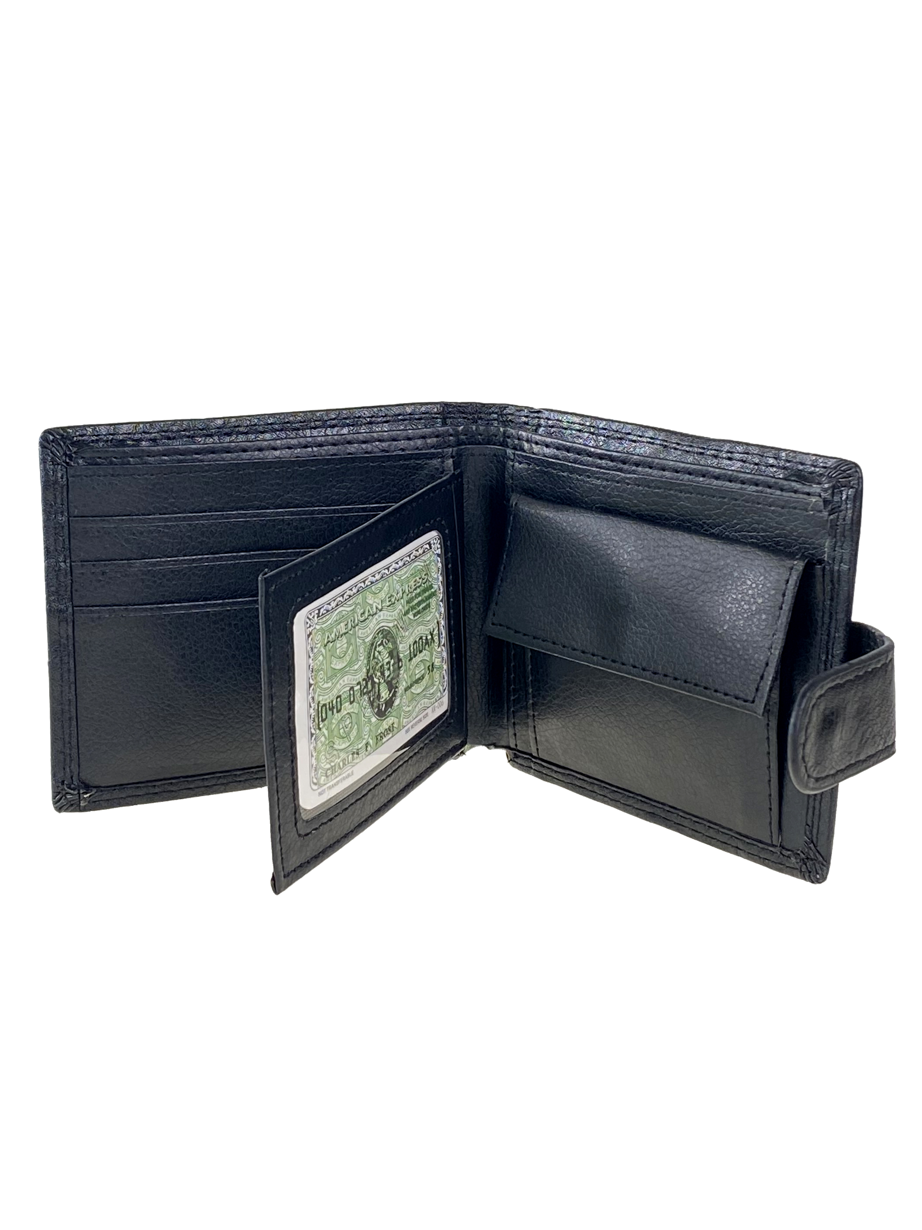 На фото 2 - Мужской кошелёк из экокожи, цвет чёрный