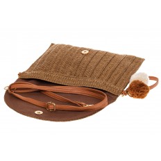 На фото 4 - Женская сумка-клатч из соломы, цвет коричневый