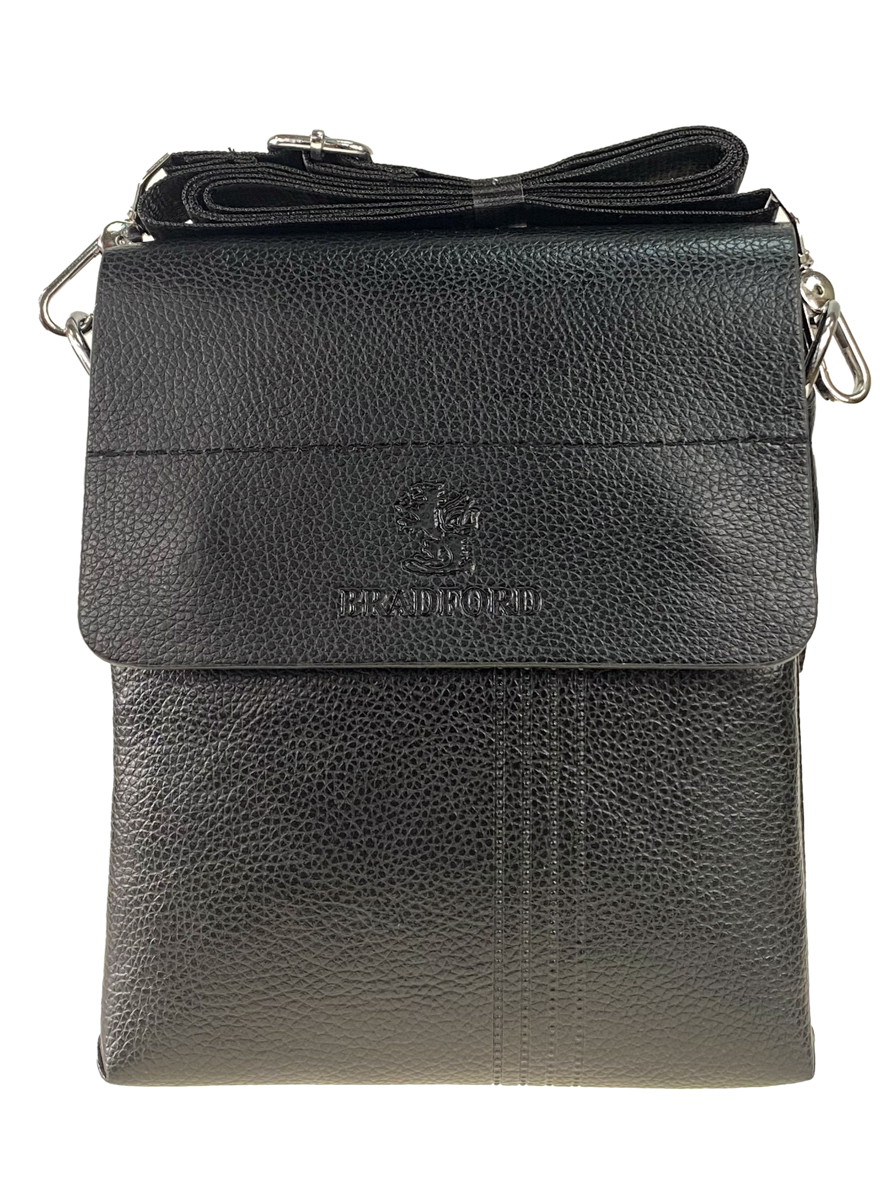 На фото 2 - Мужская сумка планшет из фактурной экокожи, цвет чёрный
