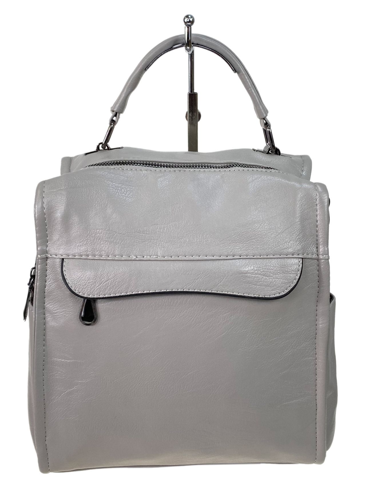 Женская сумка -рюкзак из искусственной кожи, цвет серый