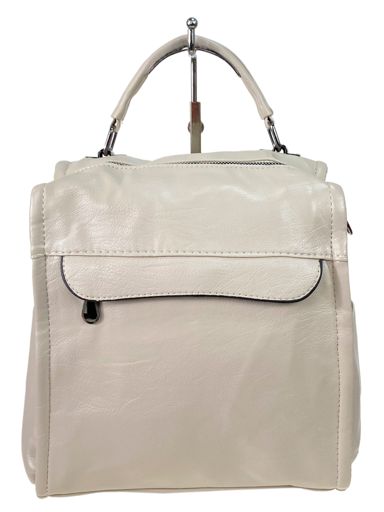 Женская сумка -рюкзак из искусственной кожи, цвет молочный