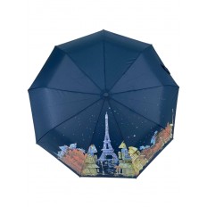 На фото 2 - Женский зонт полуавтомат с живописью, цвет синий