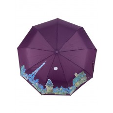 На фото 2 - Зонт женский полуавтомат с живописью, цвет фиолетовый