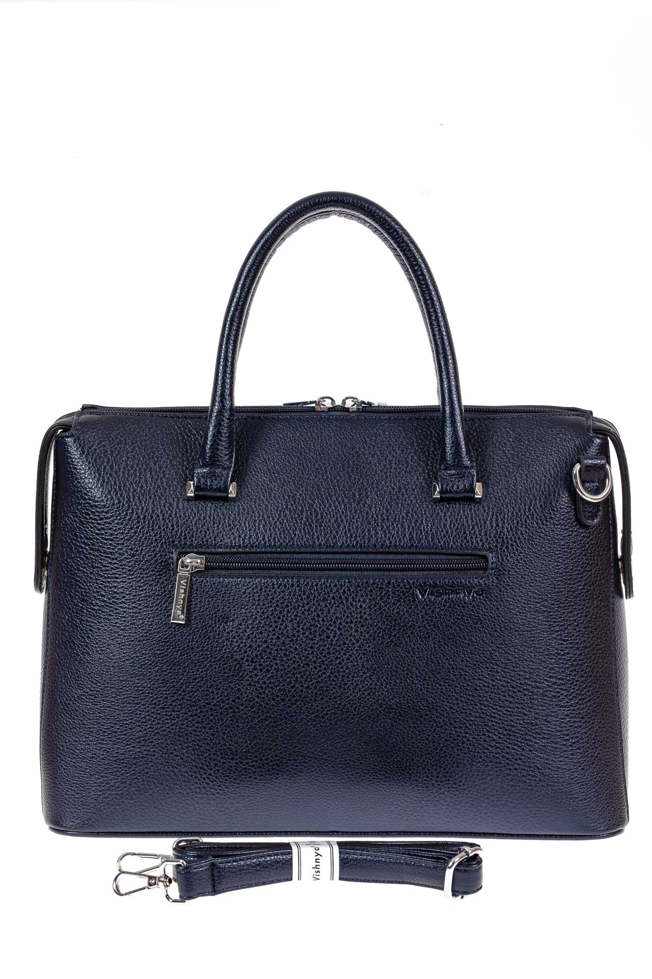 На фото 3 - Женская сумка из экокожи с подвеской, цвет тёмно-синий