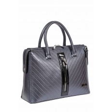 На фото 2 - Женская сумка из экокожи с подвеской, цвет тёмно-серебристый