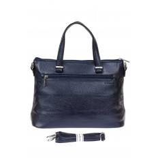 На фото 3 - Классическая женская сумка из искусственной кожи, тёмно-синяя