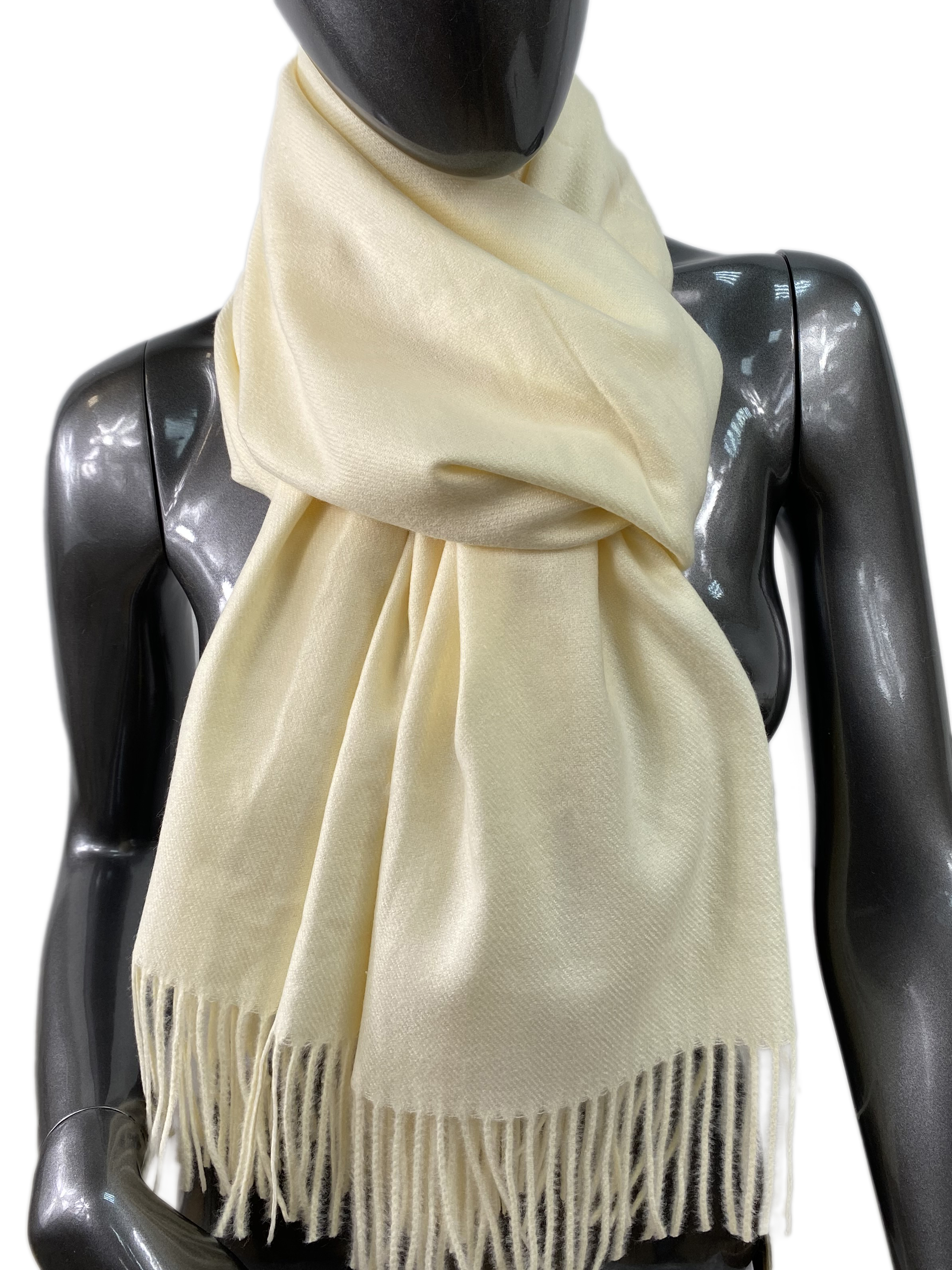 На фото 1 - Мягкий палантин-шарф из кашемира,  цвет молочный