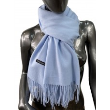 На фото 1 - Мягкий палантин-шарф из кашемира,  цвет светло синий