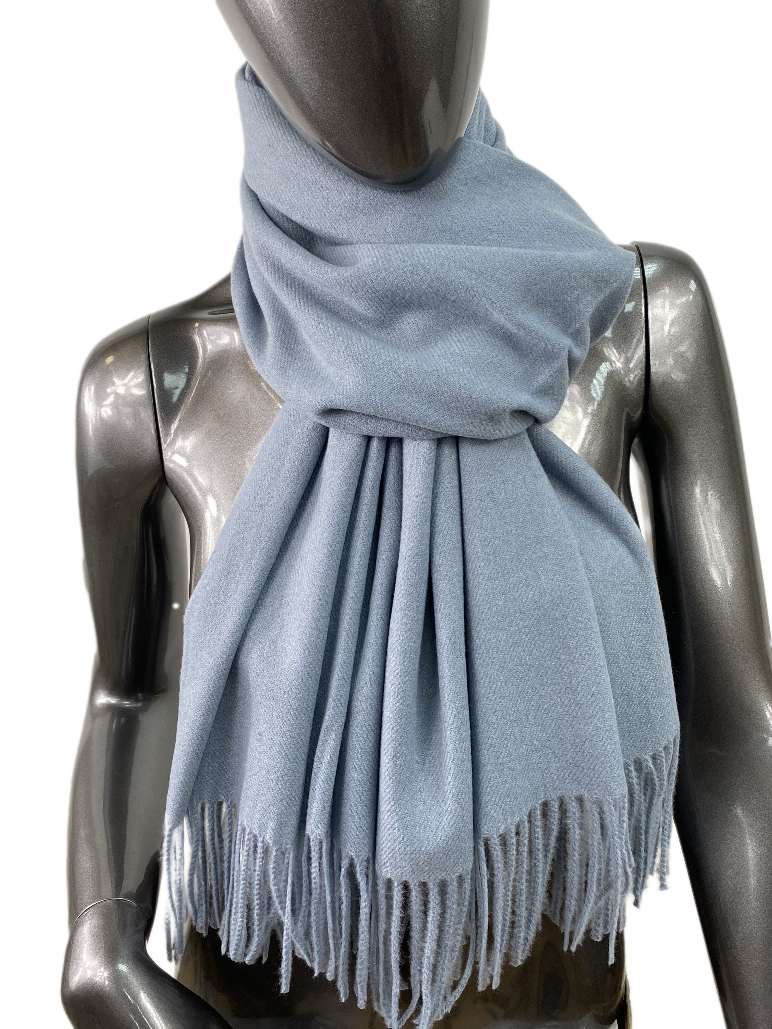 На фото 1 - Мягкий палантин-шарф из кашемира,  цвет серо синий
