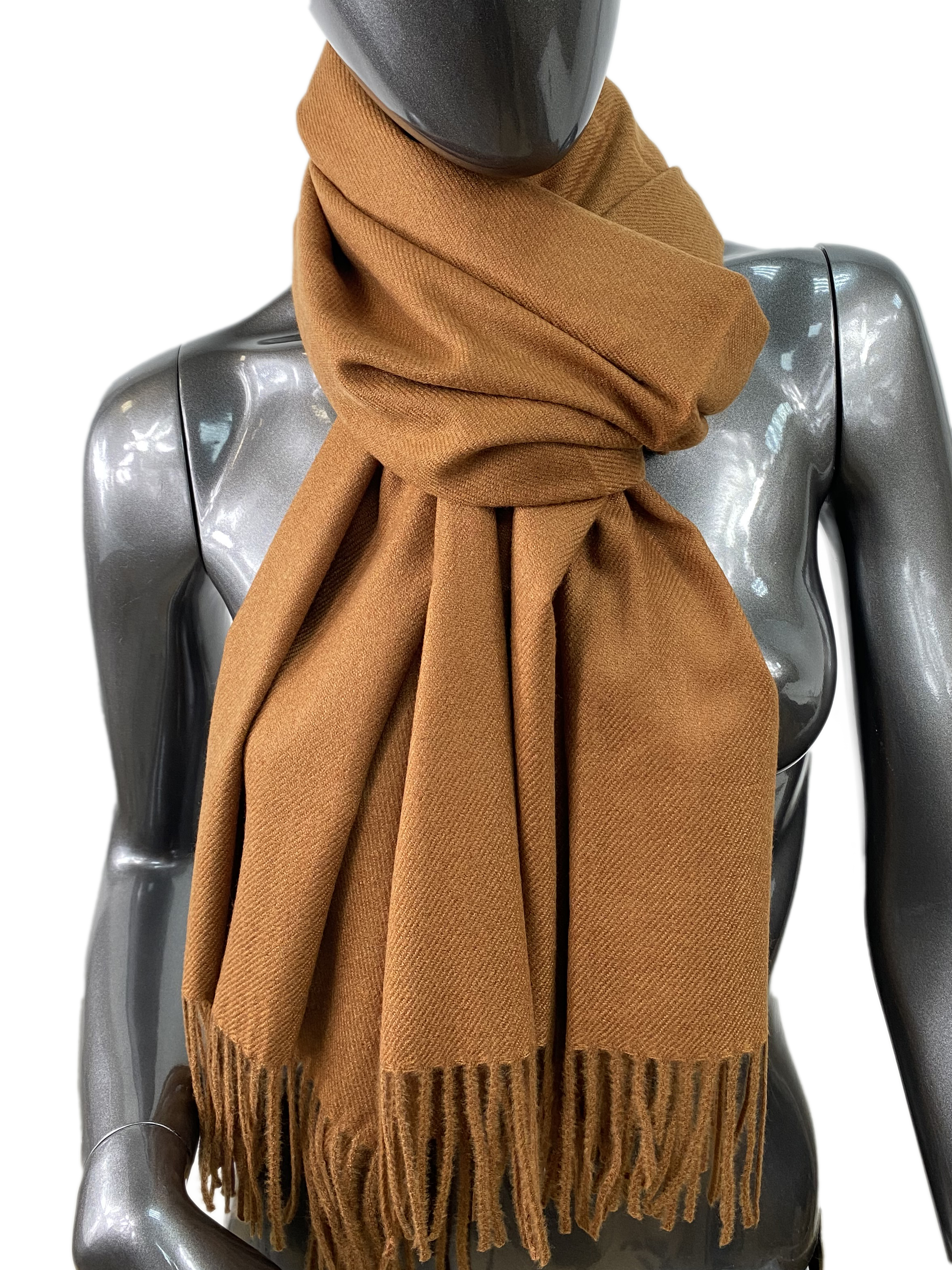 На фото 1 - Мягкий палантин-шарф из кашемира,  цвет шоколад