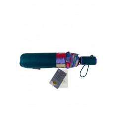 На фото 3 - Зонт женский-автомат с разноцветными вставками, цвет бирюзовый