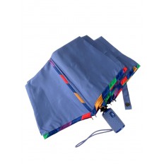На фото 4 - Зонт женский-автомат с разноцветными вставками, цвет синий
