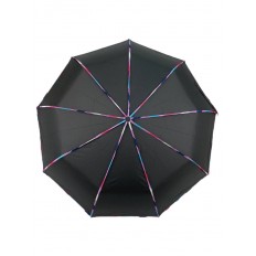 На фото 2 - Зонт женский полуавтомат с цветными вставками, цвет чёрный