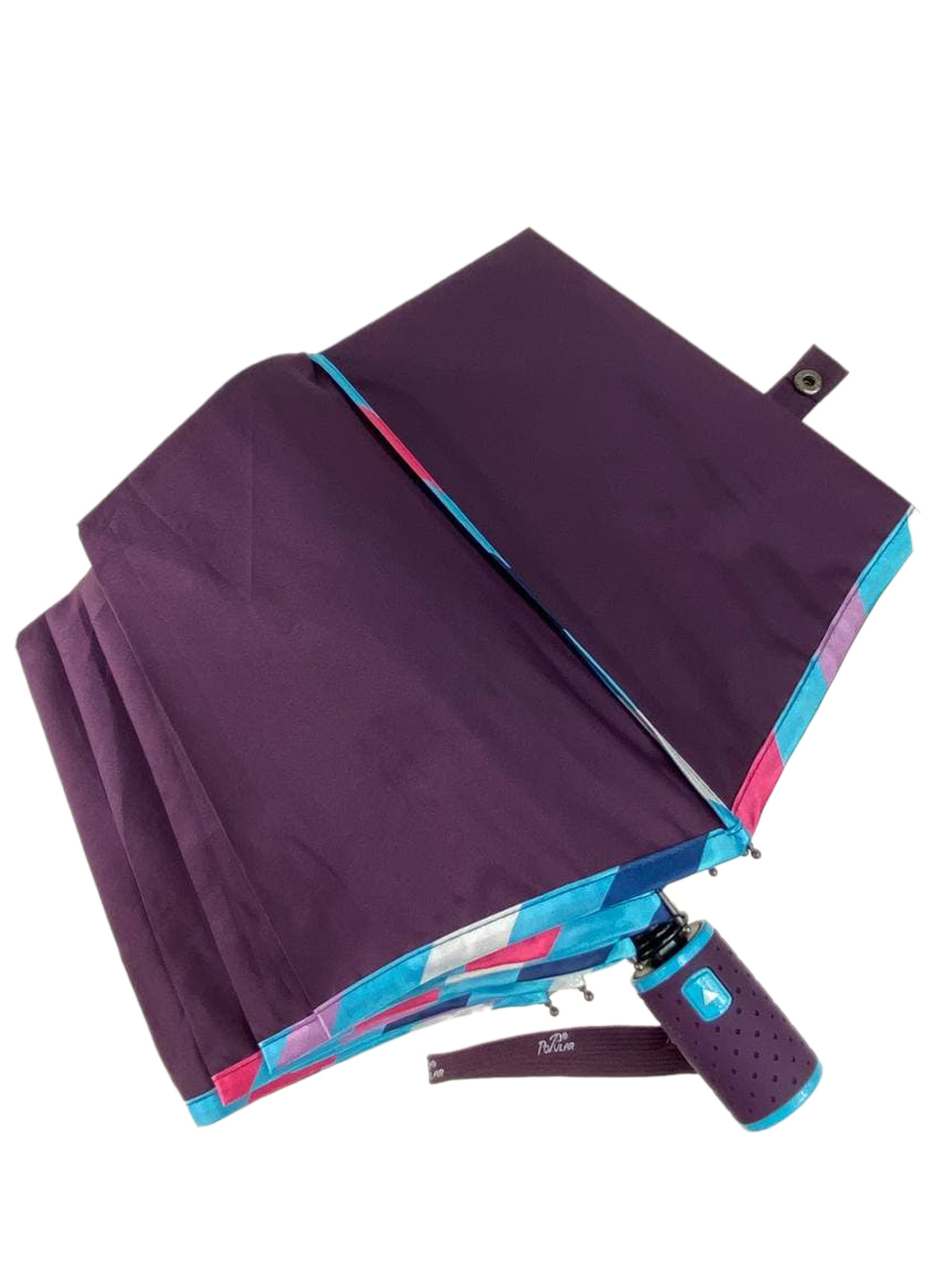 На фото 4 - Зонт женский полуавтомат с цветными вставками, цвет фиолетовый