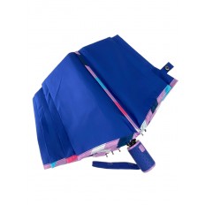 На фото 4 - Зонт женский полуавтомат с цветными вставками, цвет синий
