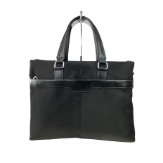 На фото 2 - Деловой мужской портфель из  текстиля и экокожи, цвет чёрный