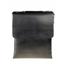 На фото 2 - Мужская сумка-планшет из чёрной искусственной кожи