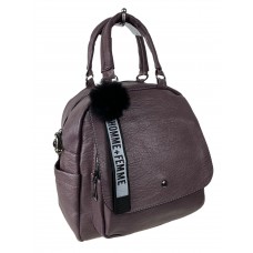 На фото 1 - Компактная сумка-рюкзак  из искусственной кожи, цвет  фиолетовый