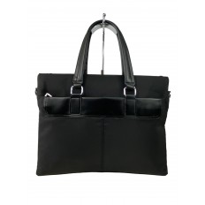 На фото 2 - Деловой мужской портфель из  текстиля и экокожи, цвет чёрный