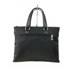 На фото 3 - Деловой мужской портфель из  текстиля и экокожи, цвет чёрный