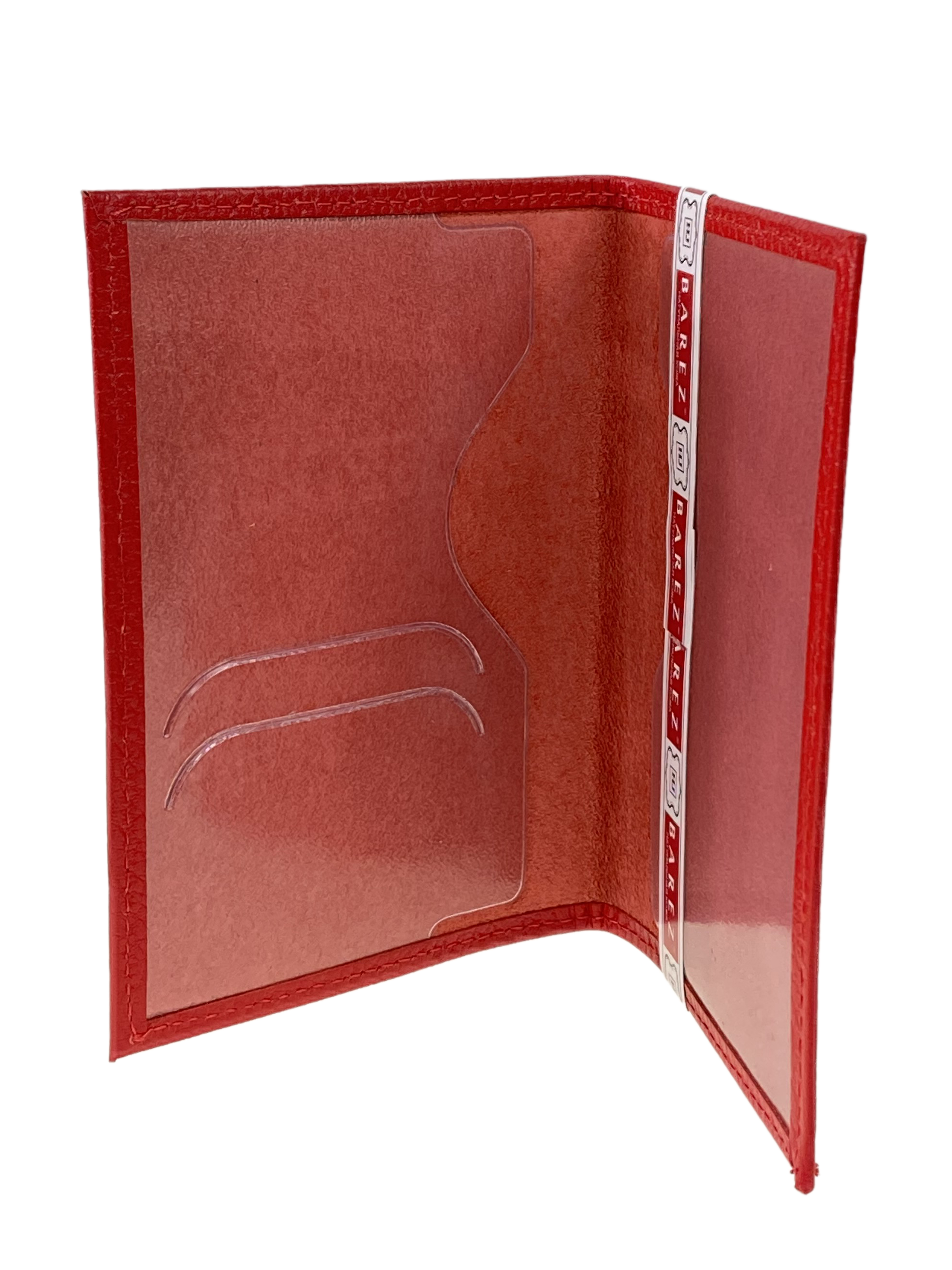 На фото 2 - Кожаная обложка для паспорта, цвет красный