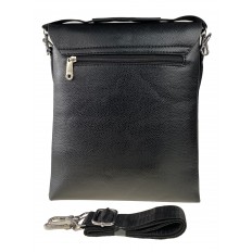 На фото 3 - Мужская сумка-мессенджер из фактурной экокожи, цвет чёрный