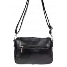 На фото 3 - Женская сумка кросс-боди из искусственной кожи с цепочками, цвет чёрный