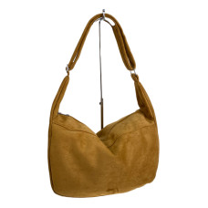 На фото 1 - Женская сумка из искусственной замши, цвет светло коричневый