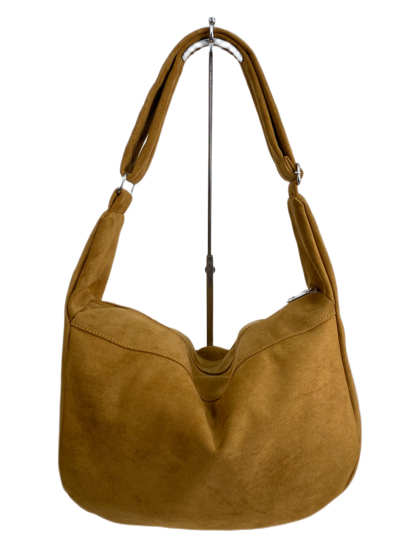 На фото 2 - Женская сумка из искусственной замши, цвет светло коричневый