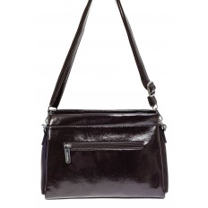 На фото 3 - Женская лаковая сумка с цепочкой, цвет шоколад