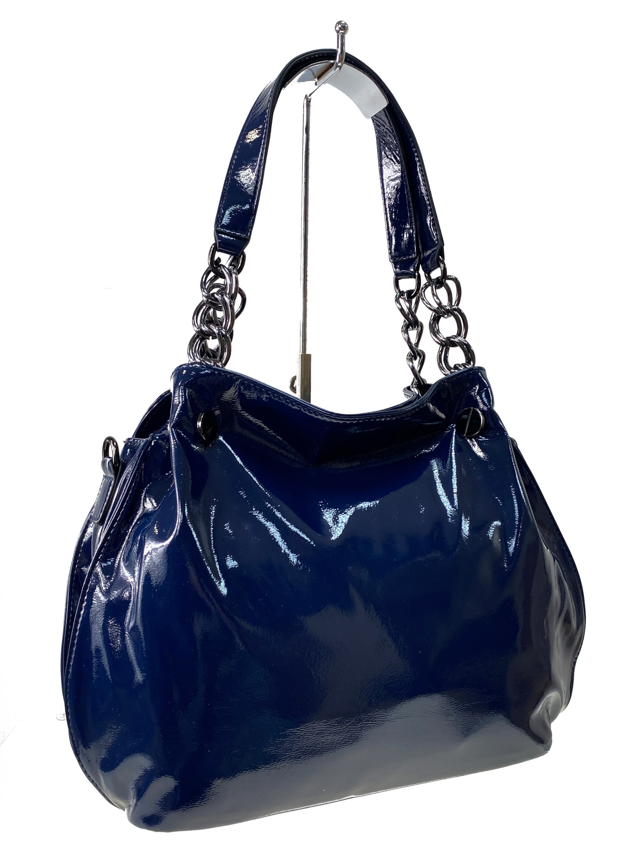 На фото 1 - Женская сумка из искусственной кожи, цвет синий 