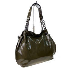 На фото 1 - Женская сумка из искусственной кожи, цвет хаки