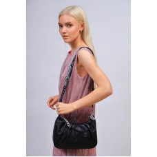 На фото 1 - Мягкая женская сумка из искусственной кожи, цвет черный