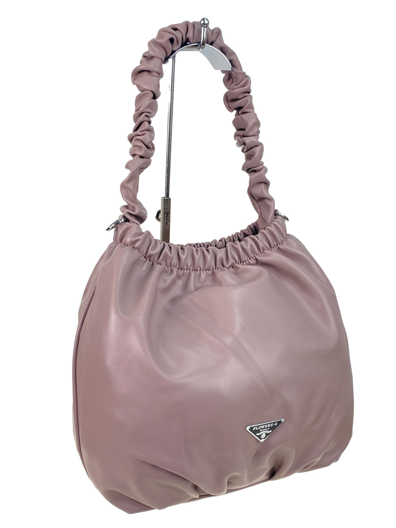 Женская сумка из искусственной кожи, цвет пудра