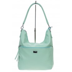 На фото 2 -  Женская сумка хобо из искусственной кожи, цвет светло зеленый