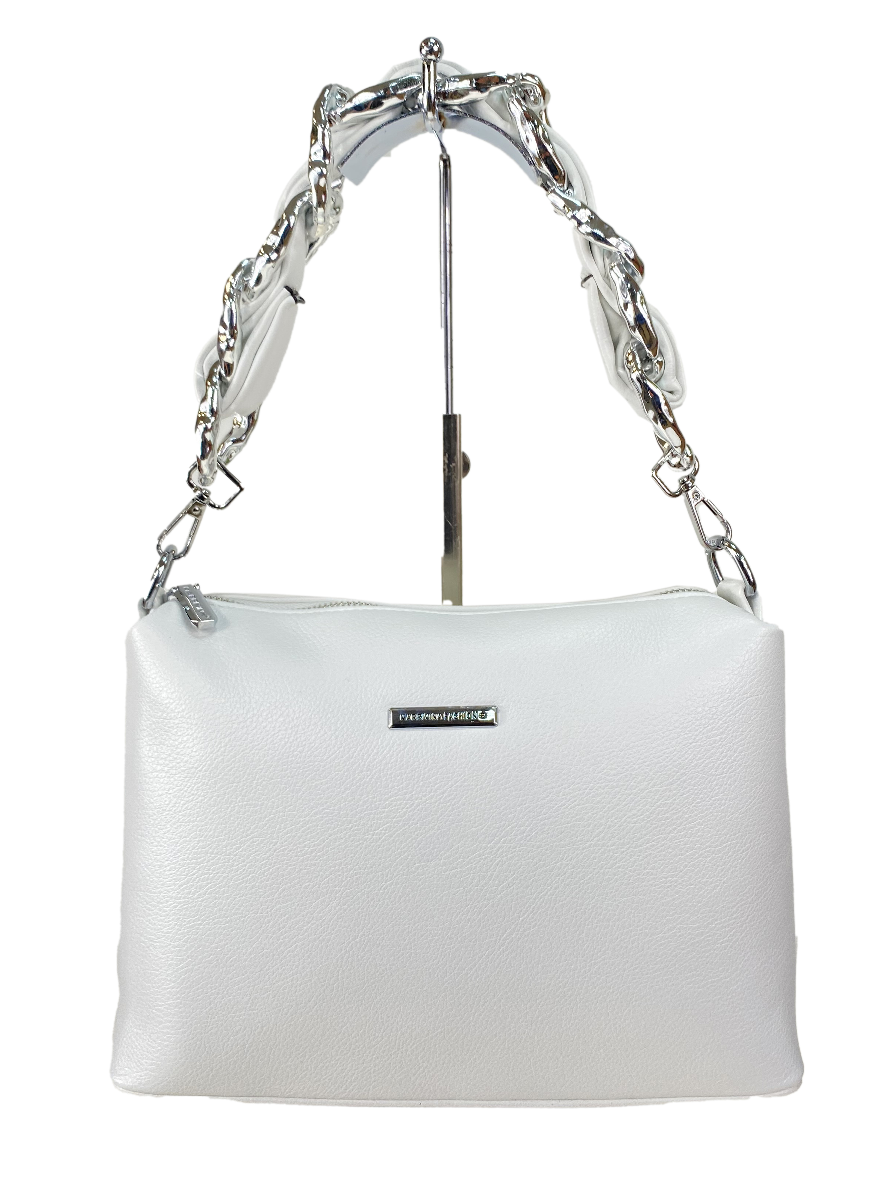 На фото 2 - Мягкая женская сумка из искусственной кожи,цвет белый