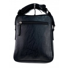На фото 3 - Мужская сумка через плечо из фактурной экокожи, цвет чёрный