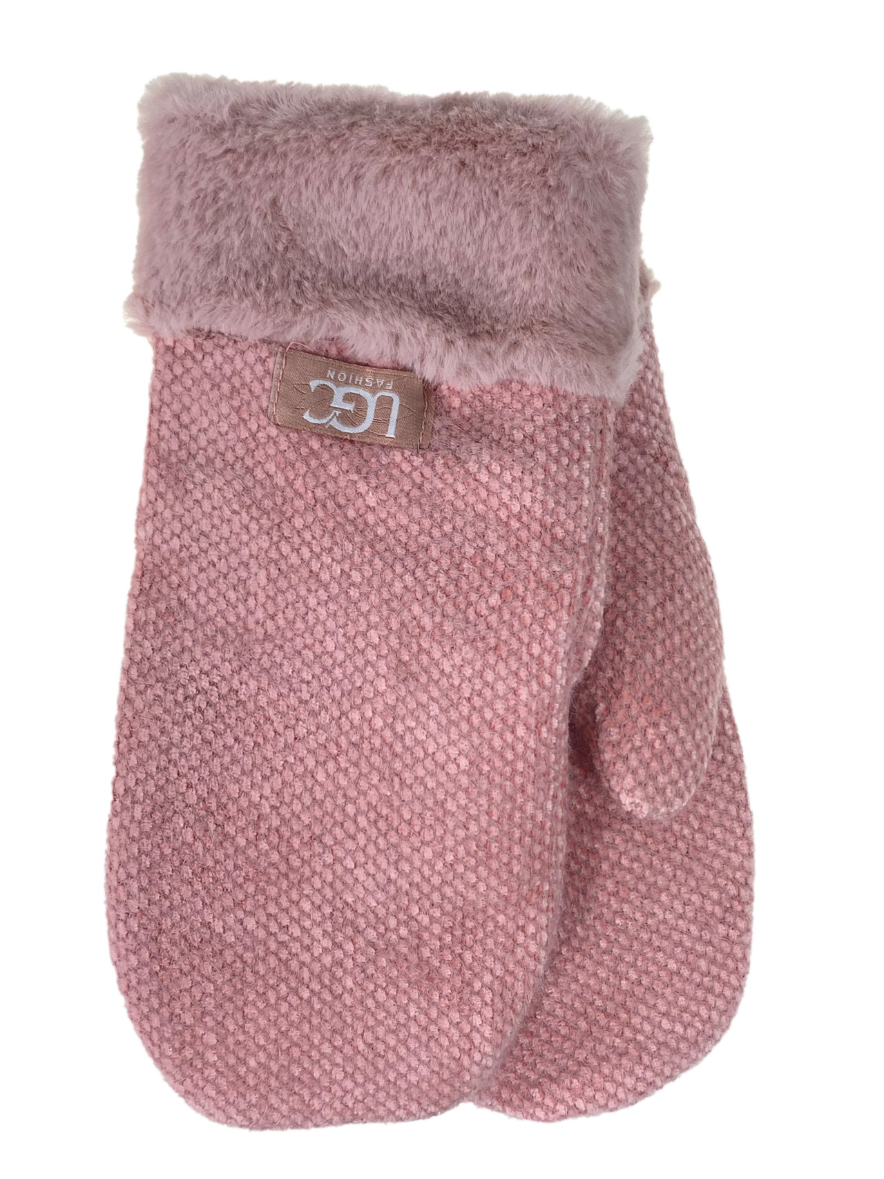На фото 1 - Тёплые женские варежки из шерсти, цвет розовый