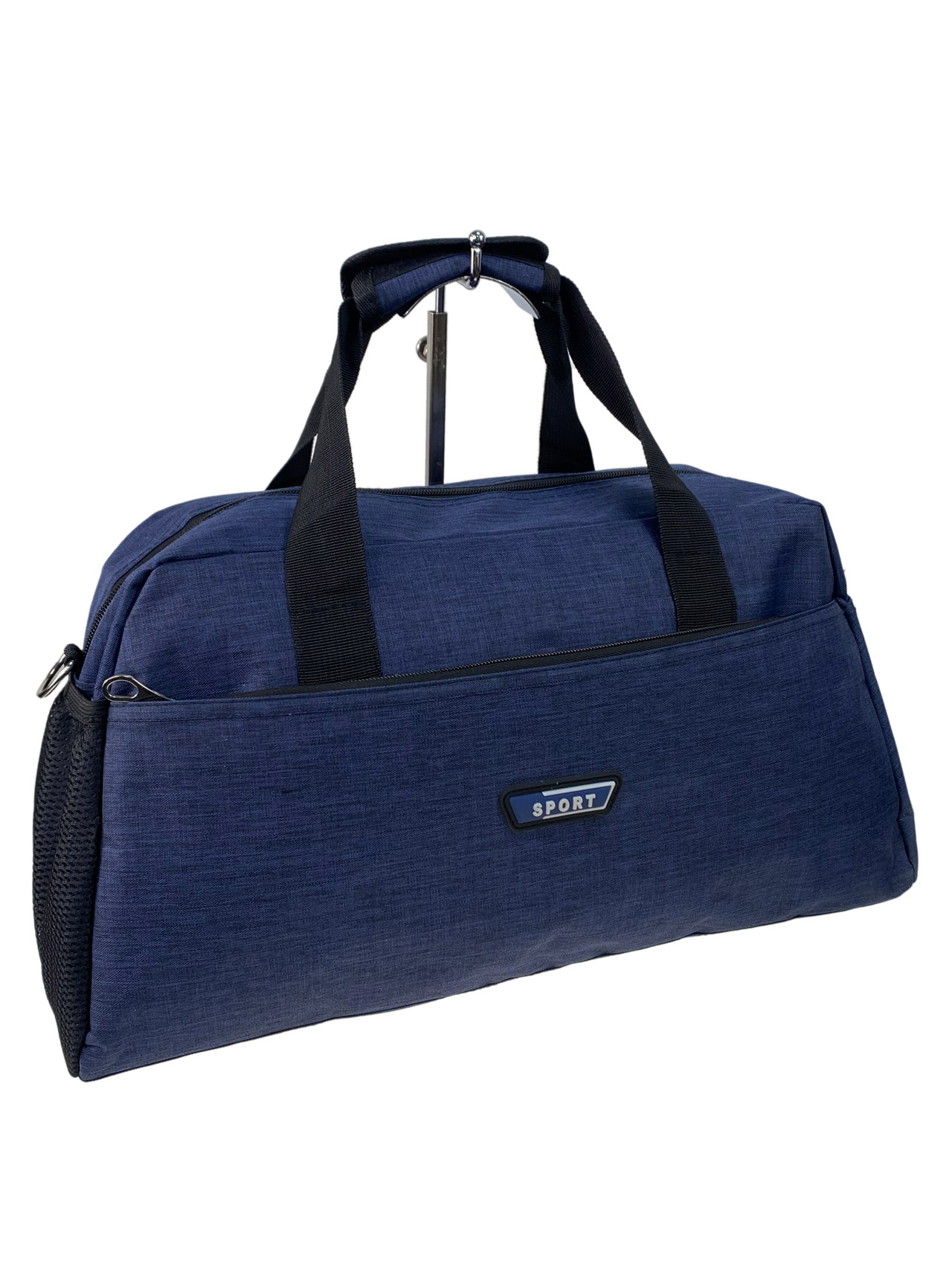На фото 1 - Дорожная сумка из текстиля, цвет синий