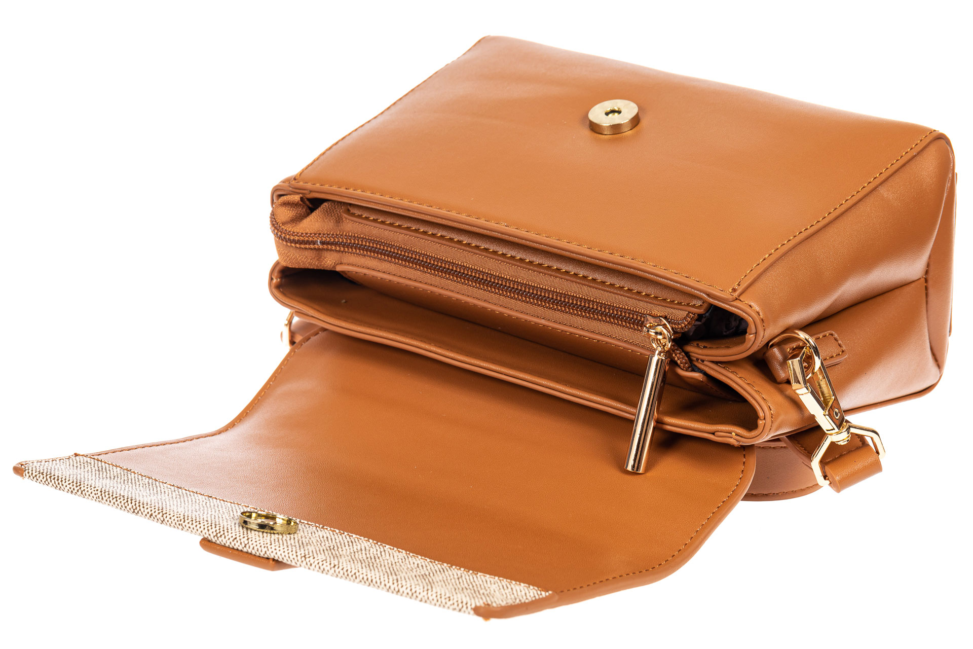 На фото 4 - Небольшая сумочка-портфель из кожи, цвет рыжий