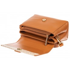 На фото 4 - Небольшая сумочка-портфель из кожи, цвет рыжий