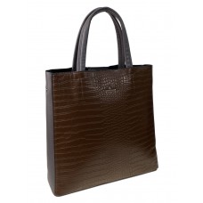 На фото 1 - Женская сумка из искусственной кожи цвет коричневый